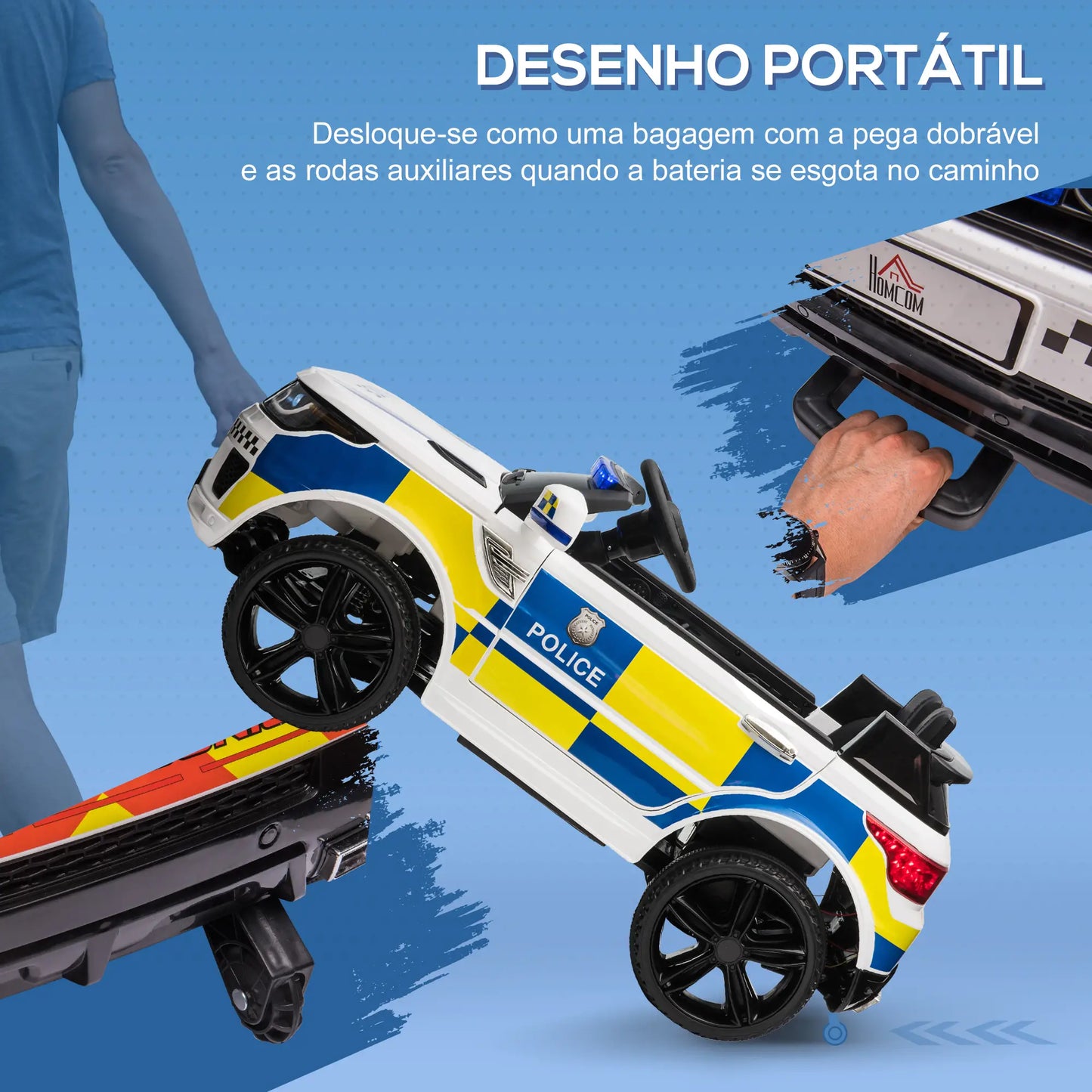 Carro Elétrico Infantil de Policia 12V