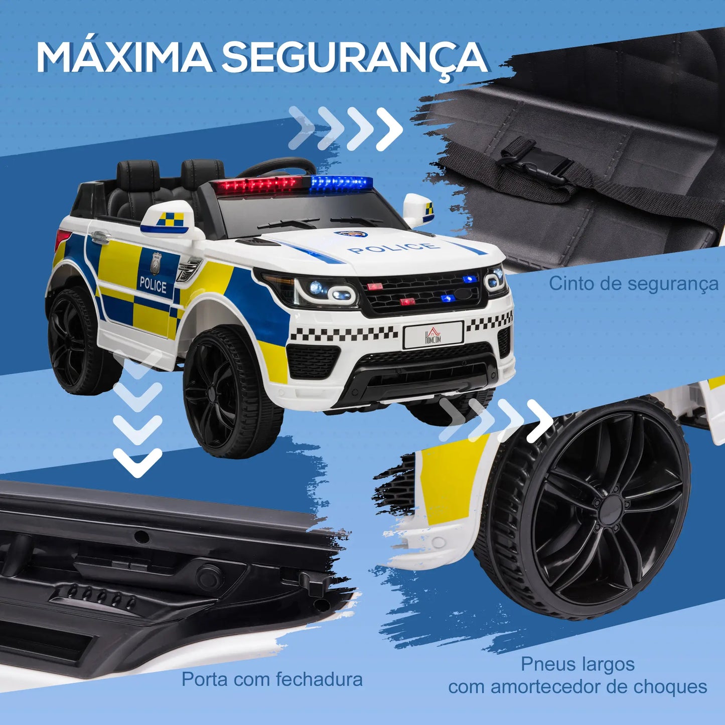 Carro Elétrico Infantil de Policia 12V